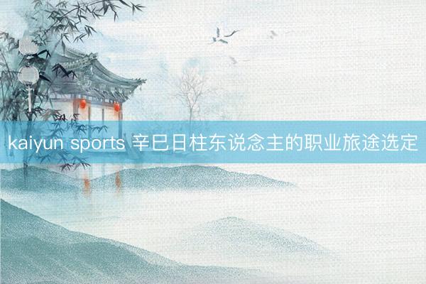 kaiyun sports 辛巳日柱东说念主的职业旅途选定