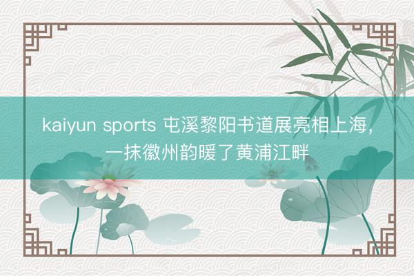 kaiyun sports 屯溪黎阳书道展亮相上海，一抹徽州韵暖了黄浦江畔